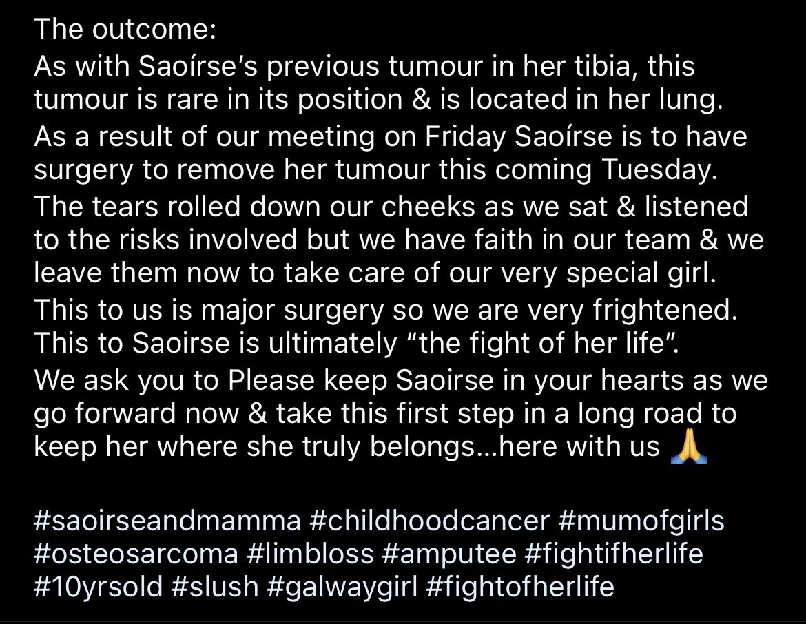 Saoirseandmamma's tweet photo. Update 🙏 https://t.co/tSrdA0foid