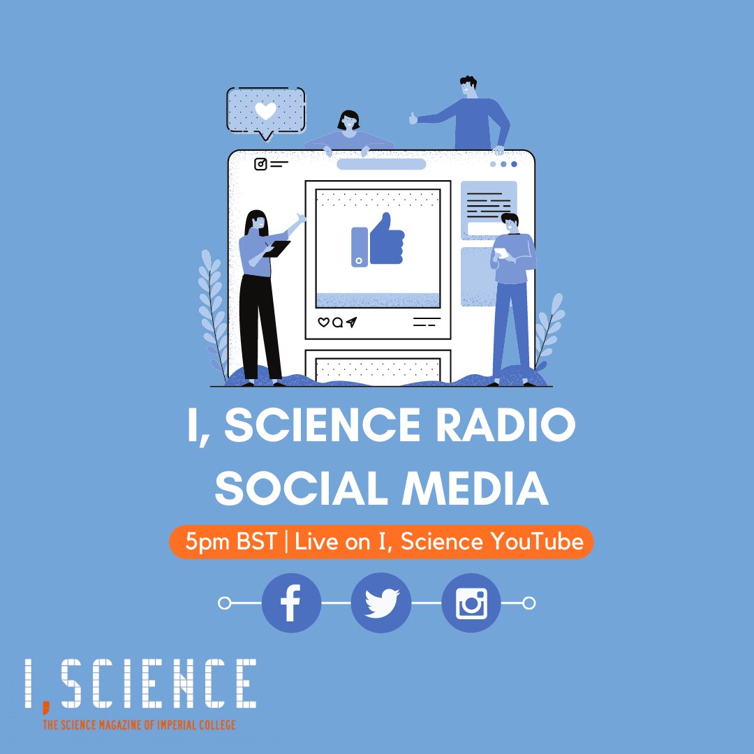 isciencemedia's tweet photo. 🎙 I, Science Radio presents an episode on social media! We're going live earlier than usual at 5pm BST, so make sure to tune in live to our YouTube channel at 5pm today:https://t.co/WjSVvXz7dG
#science #scicomm #radio #podcast #live #tunein #socialmedia #interviews #scienceradio https://t.co/V1ZBYMBP7C