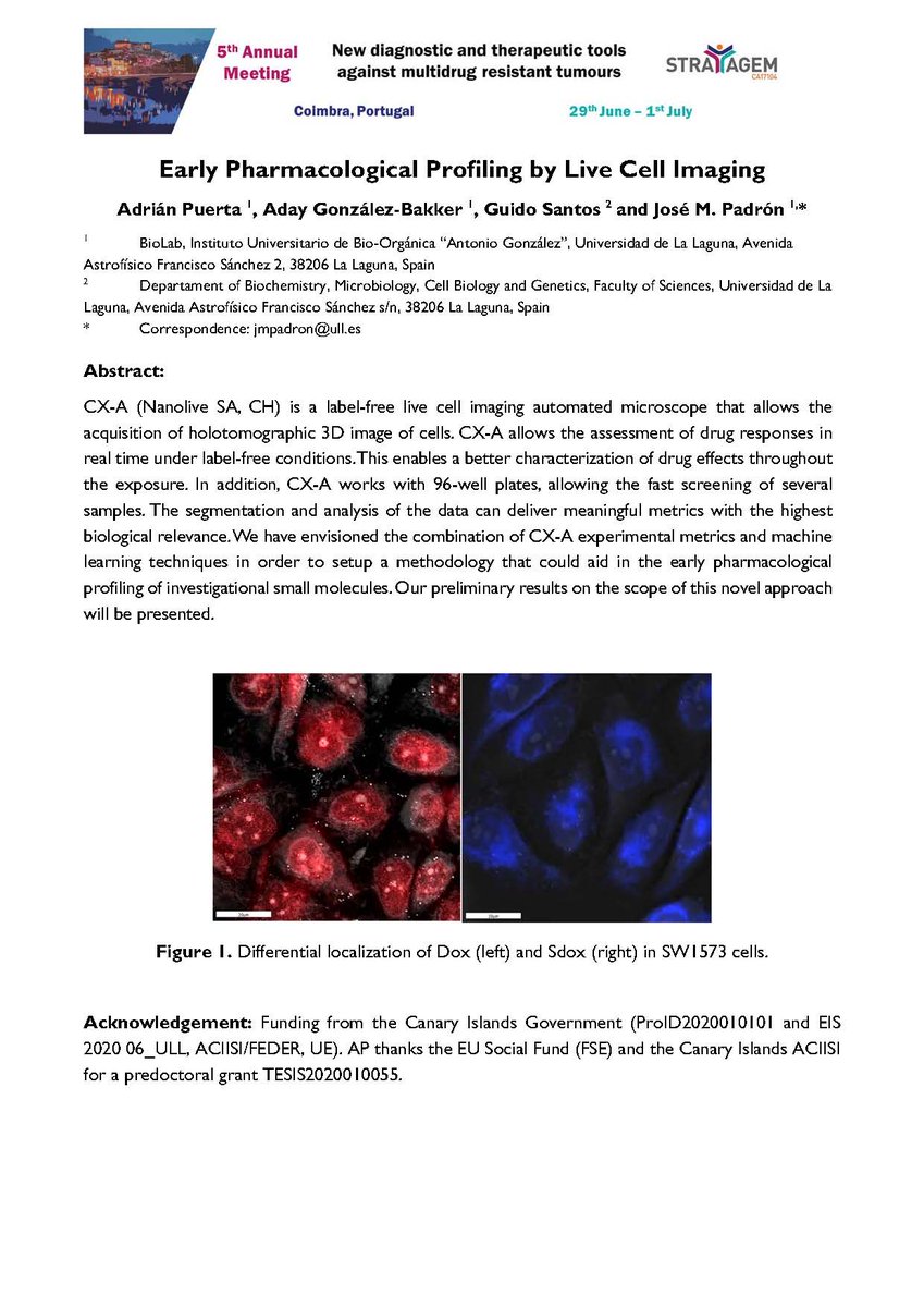 BioLabULL's tweet photo. Ready to show the power of life cell imaging in drug discovery! Next stop, Coimbra (PT).
@stratagem_cost @NanoLiveLtd 
Thanks to @agenciaiisi for grant EIS 2020 06_ULL that allowed us to acquire the CX-A and @ULL for unvaluable support. https://t.co/2THCw4sgqR