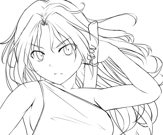 後ろ姿も描かないといけないことを微塵も考えてない髪 