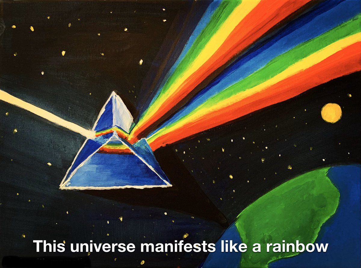 MikeDaClipper's tweet photo. When light goes through the rain drops ... the rainbow is formed... We  are that light experiencing ourselves as the 🌈 rainbow in this moment... in the here and now. https://t.co/Py8Ra4KSgf