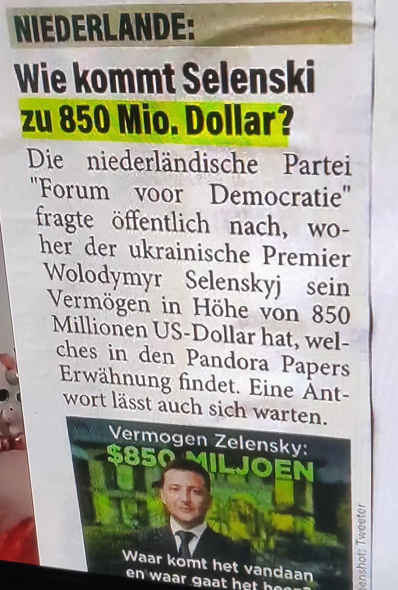 Wo hat denn Selenski die
850 Mio her ??
