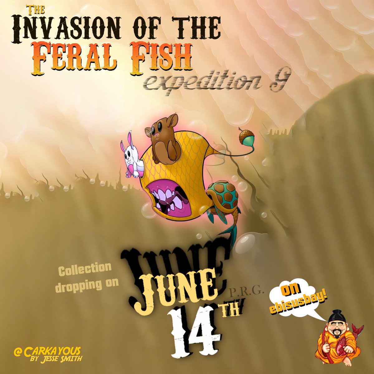 go4brando's tweet photo. We're about a little less than a month away from Expedition 9, the Invasion of the Feral Fish by @jessesmithart !! Get your fishing gear ready June 14th on @EbisusBay! @carkayous #PsilofishResearchGroup https://t.co/aP0SIoeVNz