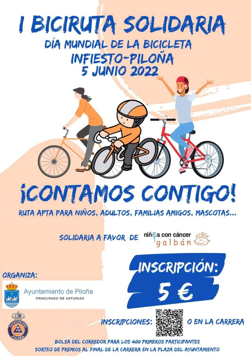 Te damos una idea 💡: hacer una preciosa ruta en bici y además colaborar con una buena causa! 
📆 5 de junio 
👉 Infiesto (Piloña)
👉Inscripción 5€ a favor de @AsociacionGalban
.
#infiesto #piloña #asociaciongalban #turismo #rutasenbici #btt #picosdeeuropa