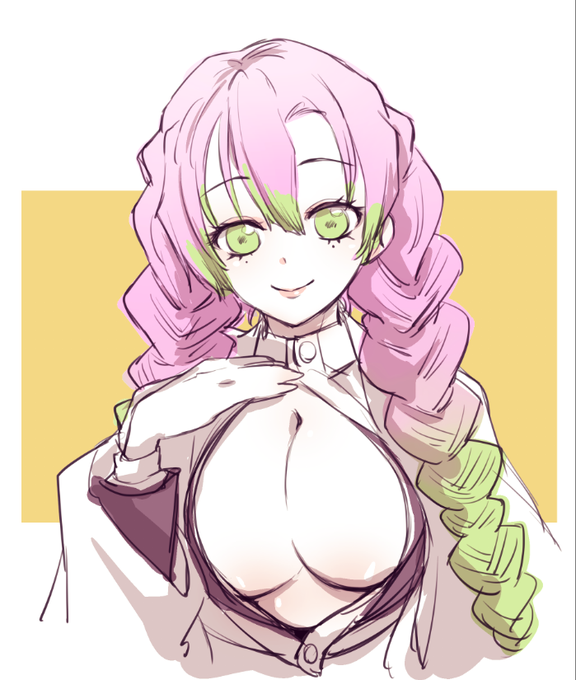 📛無害📛さんがTwitterに投稿した甘露寺蜜璃(鬼滅の刃)のイラスト。