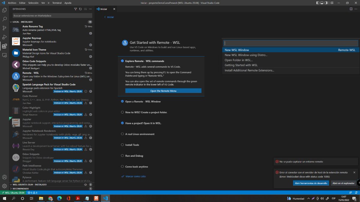 Milevadot's tweet photo. @CelisMX Hola! estoy tomando el curso de prework para windows y me sale este error cuando quiero instalar el remote-wsl. Ayuda pls :( https://t.co/zIxvyBmM8C