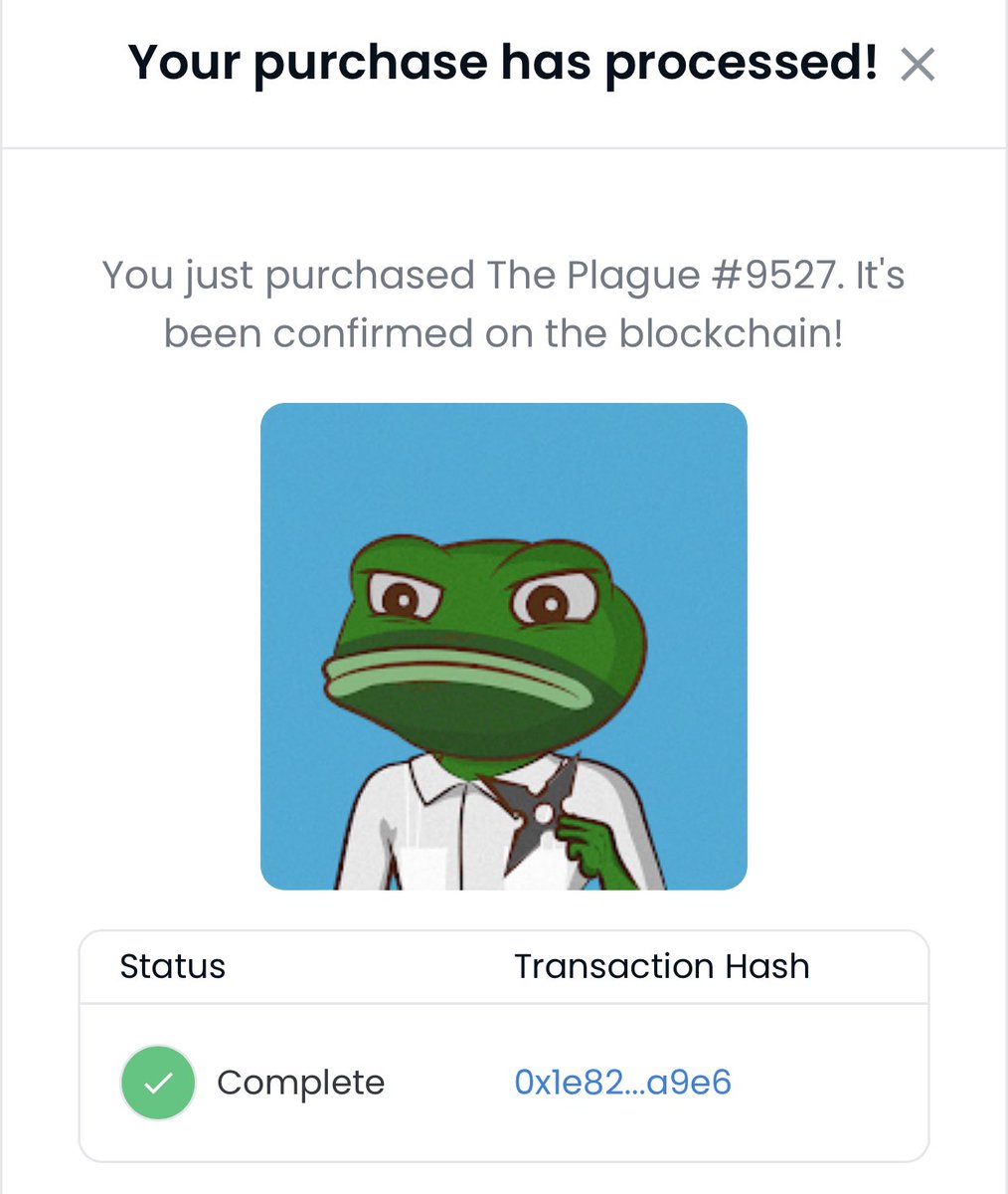 Yo <a href="/ThePlagueNFT/">The Plague Of Frogs 🐸</a> get at ya new boy!