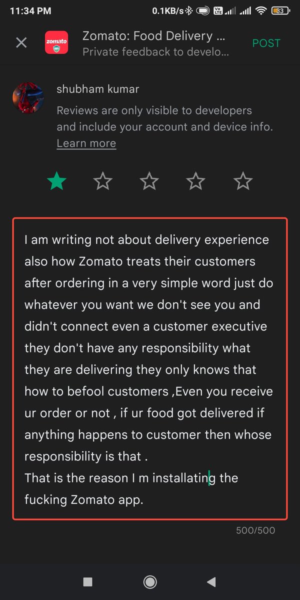 shubi77's tweet photo. @zomatocare @zomato the reason of installing https://t.co/Nr1NisI5wN