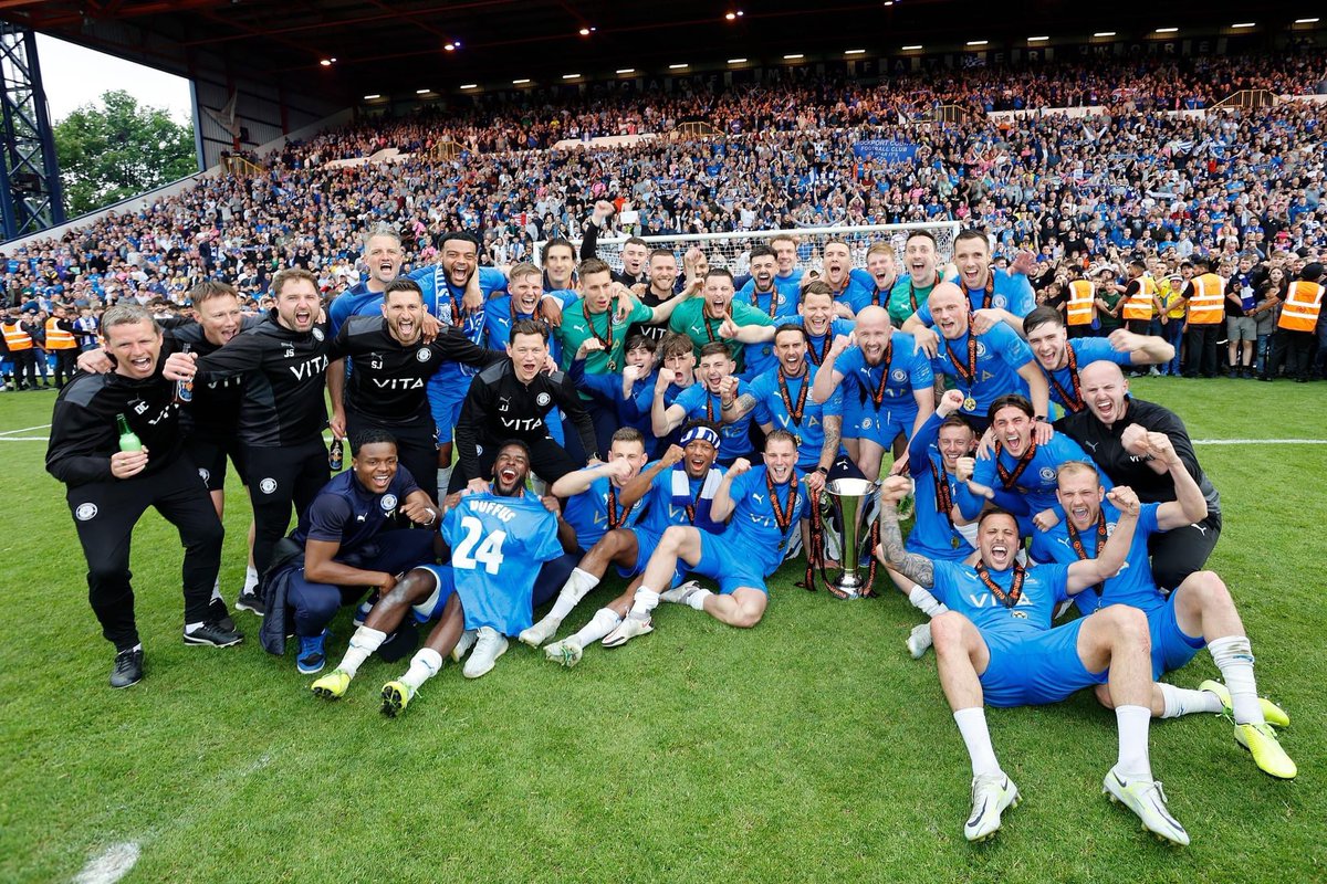 Ultrasecuk's tweet photo. Massive congratulations to our friends @StockportCounty from us all at Ultrasec Security. @TheVanaramaNL CHAMPIONS https://t.co/rjGZ6TpHTq