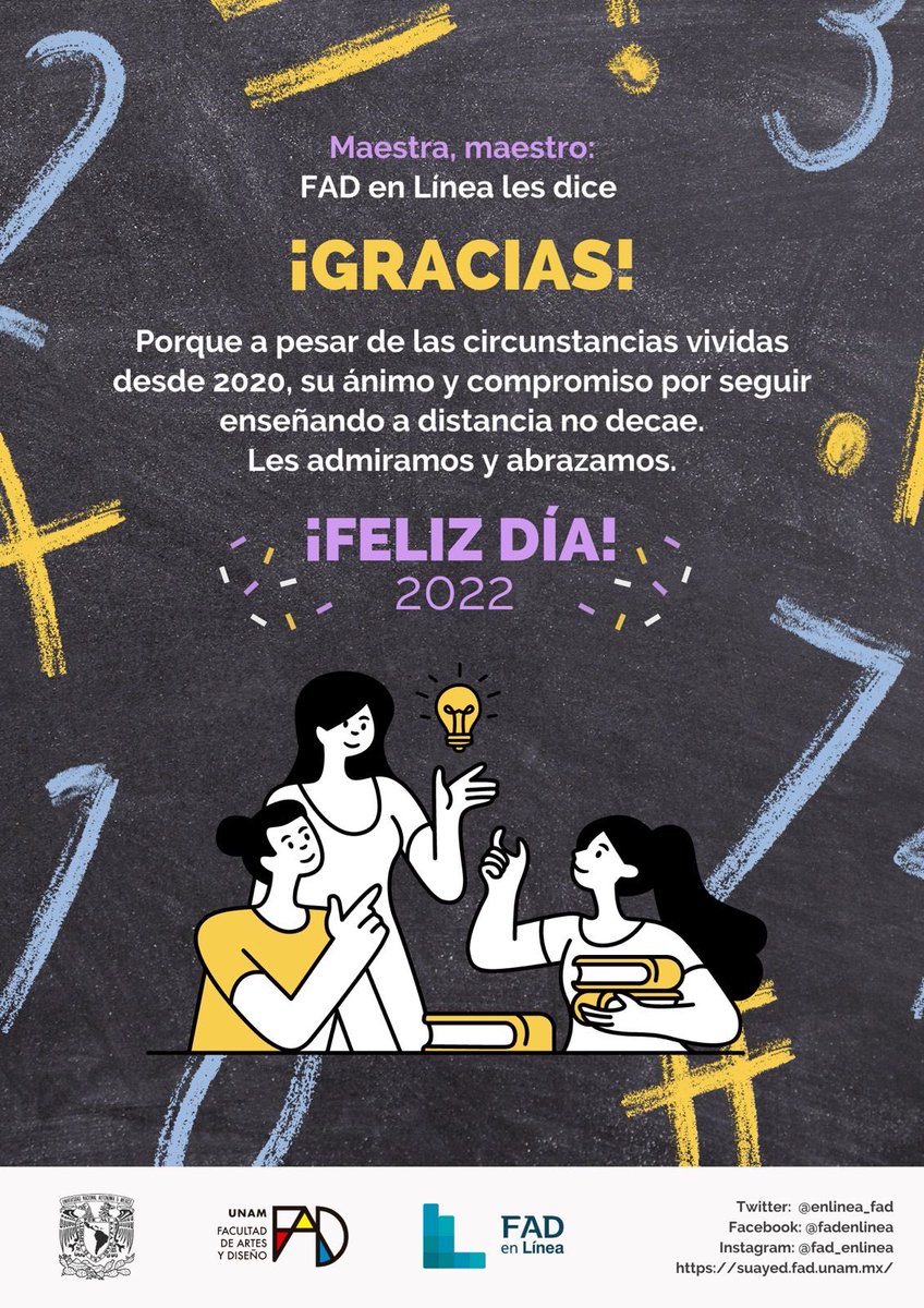centre_fad's tweet photo. Felicidades a todos los maestros y maestras.🥳 https://t.co/oS6eY4c1RJ