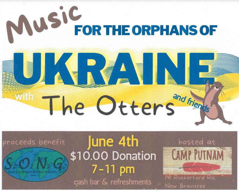 SONGforOrphans's tweet photo. The Otters support Ukraine orphan rescue - benefit on June 4th from 7-11 pm at Camp Putnam in New Braintree, MA - https://t.co/VCR0850hj4 https://t.co/33SyHCkkdG