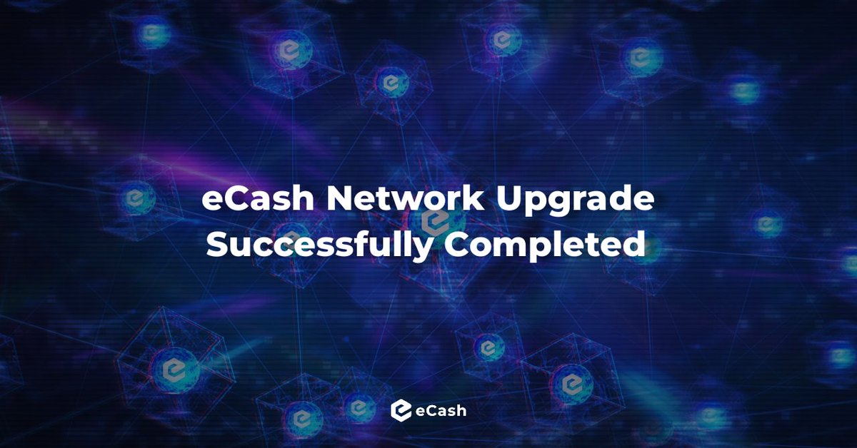 eCash's tweet photo. 📣 We're excited to announce that the #eCash network upgrade for May 15th has been successfully completed. ⚙️ ☑️ 

➡️ https://t.co/Zu8PsP9gfM 

$XEC #XEC #BitcoinABC #Crypto #JustBuild 🛠 https://t.co/8PulCZQr1n