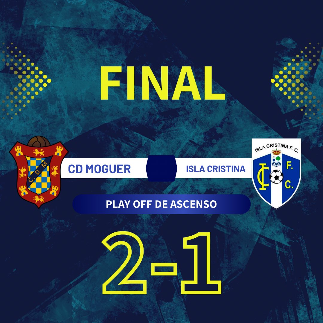 moguerCD's tweet photo. 90’ ¡FINAAAAAAAAAAAL!

Valen los goles de Wayo y Biri para afrontar el partido de vuelta. ¡Gracias afición! ¡Seguimos soñando!

CD Moguer 2-1 Isla Cristina CF

#OrgulloAmarillo https://t.co/XpXCB5JjTu