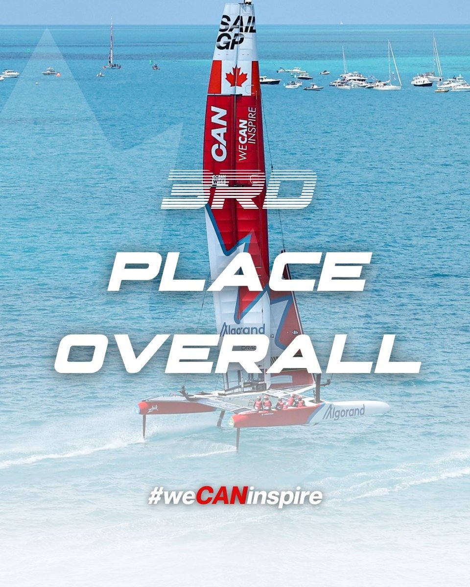 PODIUM finish on our first-ever <a href="/SailGP/">SailGP</a> Grand Prix here in Bermuda. Amazing job from the #team!!! 🇨🇦🥉👊 

#weCANinspire #sailgpCAN