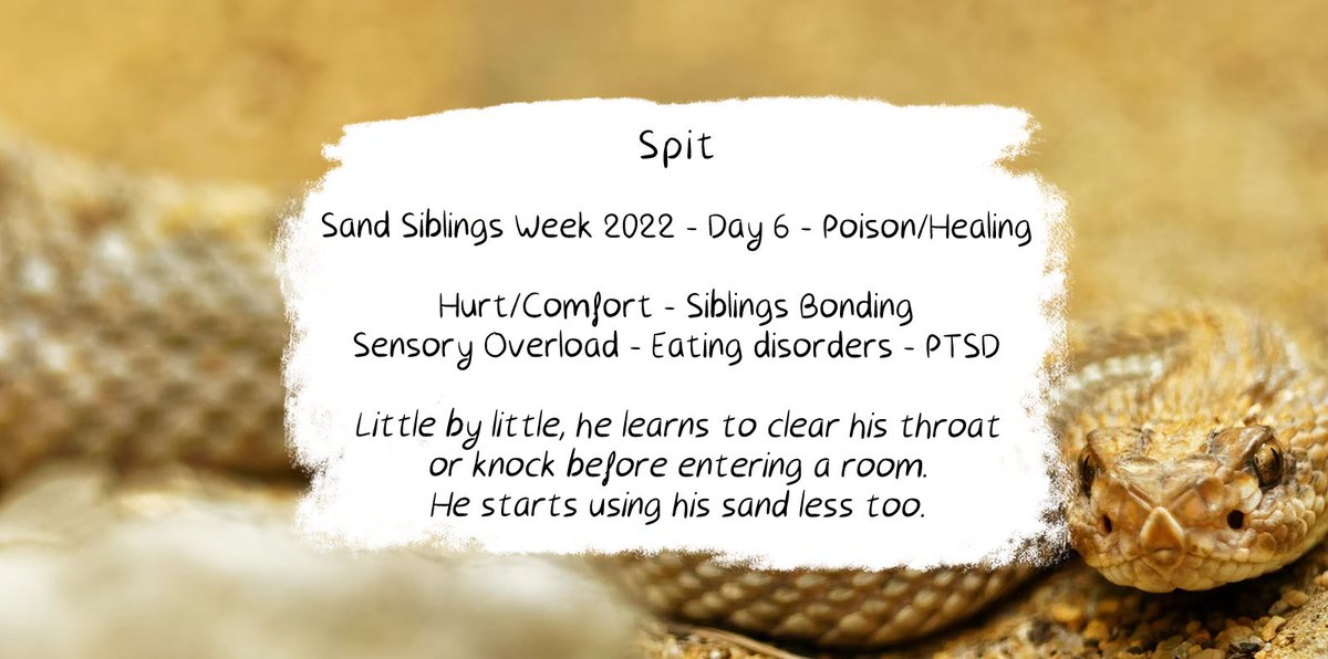 Edai_Crplpnk's tweet photo. Spit - New Fic!

In which Gaara’s redemption triggers a collective attempt at being an actual family among his siblings, and there’s a long way to go.

My participation to #SandSibWeek

https://t.co/uGAhNUJGDW https://t.co/58EMU4OhLz