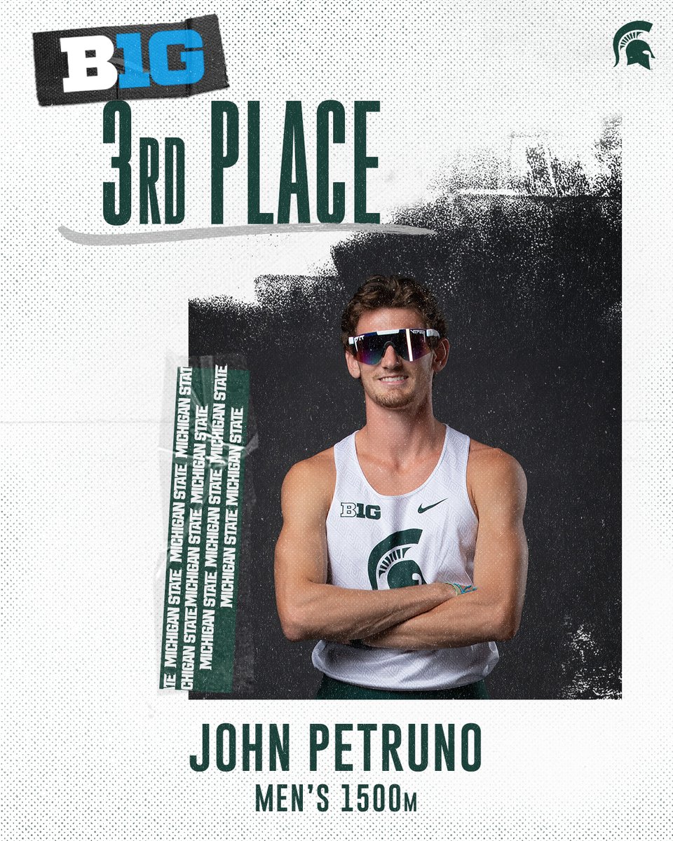 Another 1500m medal for Petruno!

Earning the men's 1500m bronze for the second-straight year, John Petruno runs the third-best time of 3:52.94 in the finals of the B1G Championships.

#GoGreen | #B1GTF