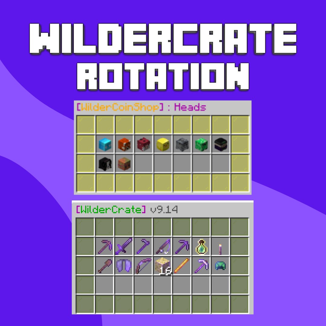 wilder_craft's tweet photo. The Wildercrate has now rotated!
Buy a wildercrate key for a chance to get one of the items shown below!
The Head shop has also rotated- all heads inside are available for either 1 or 2 wildercoins.
Wildercoins + Wildercrate keys are available on the Wilderstore https://t.co/0MwQjUM7f5