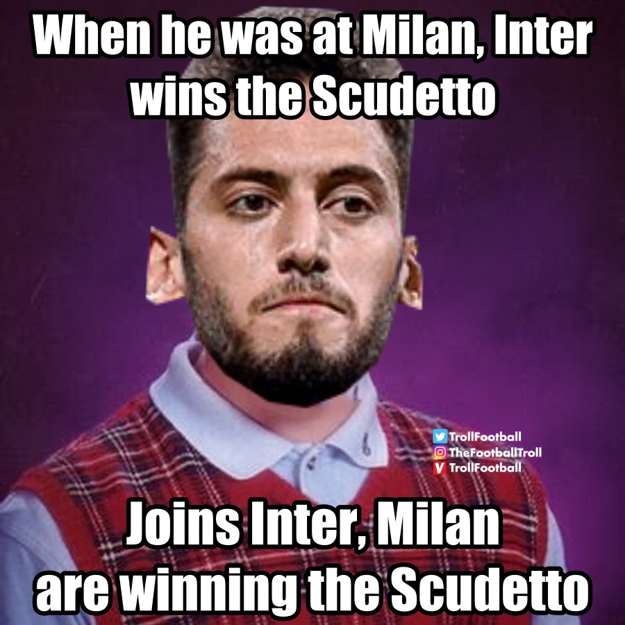 TrollFootball's tweet photo. Bad luck Çalhanoğlu https://t.co/655UZ0Xza4