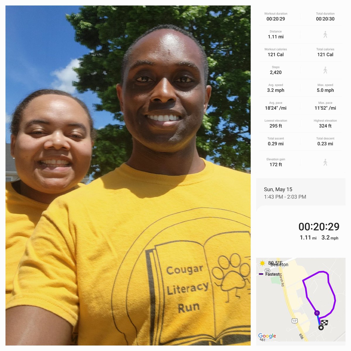 RickyCoston2's tweet photo. Another year having fun supporting the Cougar Literacy Run. We got these shirts after dating for almost 9 months, and now we have been married for almost 9 months.  #MPCSrun @CESMiniCougars @MPCSVA https://t.co/6F9jiOc2pA