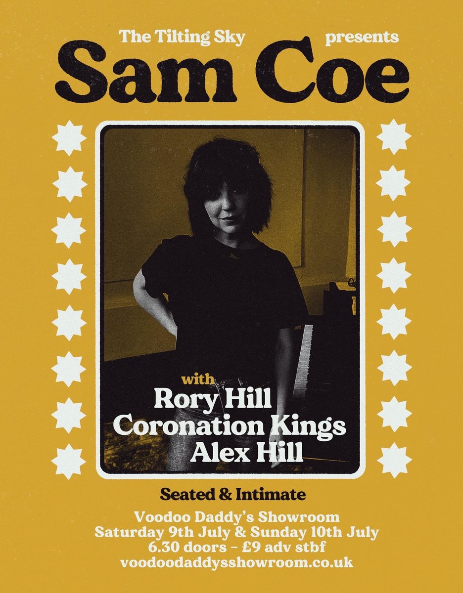TWO amazing shows with ⁦<a href="/samanthacoe/">Sam Coe Music</a>⁩ ⁦<a href="/allyhilly/">Alexandra Hill</a>⁩ ⁦@CoronationKings⁩ &amp; Rory Hill ⁦<a href="/voodoopizzadude/">voodoodaddys</a>⁩ &amp; you’re very welcome - seated, intimate &amp; limited tickets via voodoodaddysshowroom.co.uk xx