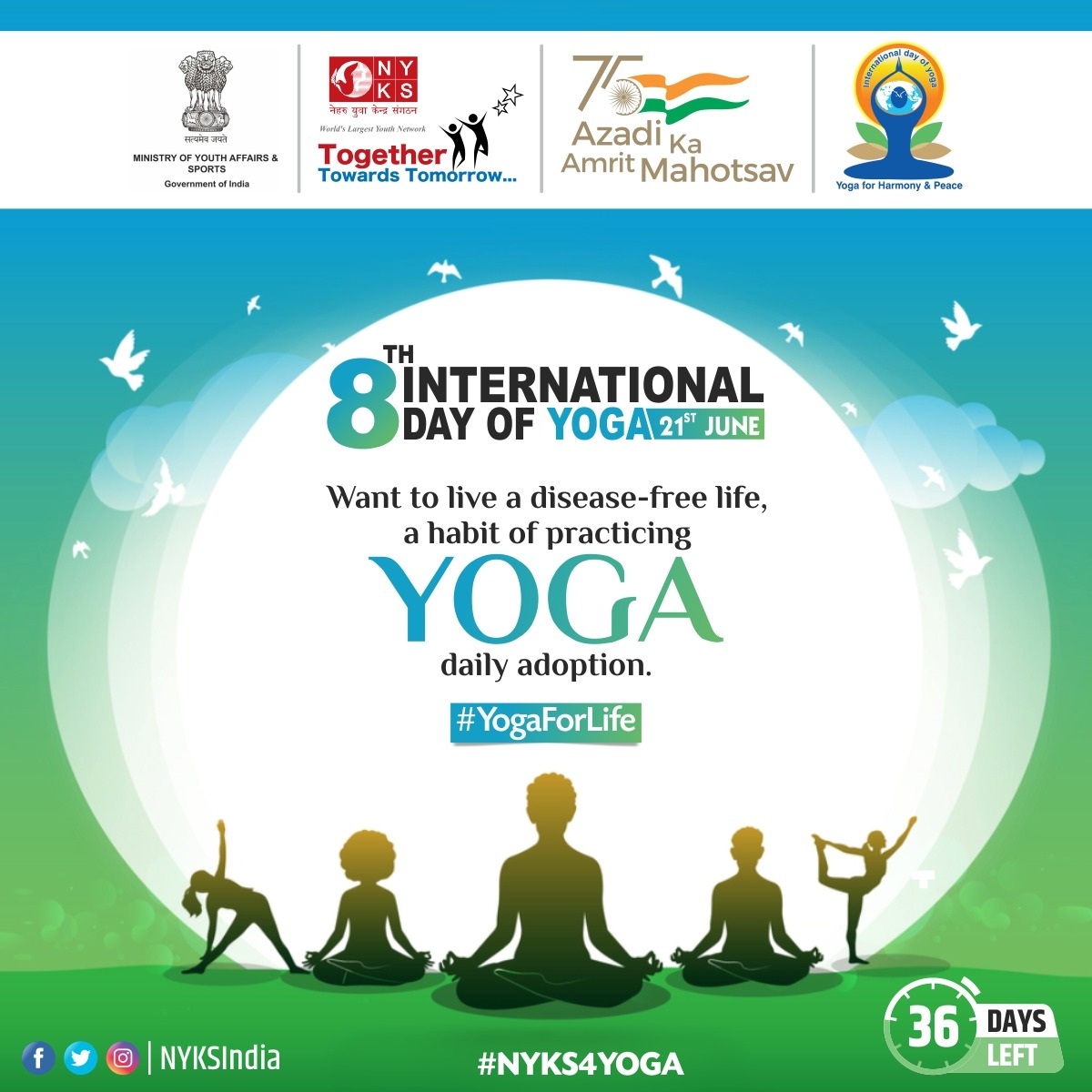 MYBharatHQ's tweet photo. Yoga is for internal cleansing, not external exercising. Yoga means true self-knowledge.

#iyd022 #NYKS4YOGA #yogapose #health #fitness #health #fitness #lifestyle 
@yogrishiramdev @Yoga_Journal 
@moayush @PMOIndia @YASMinistry @Yuvakishakti @WHO https://t.co/CshV99c8yy
