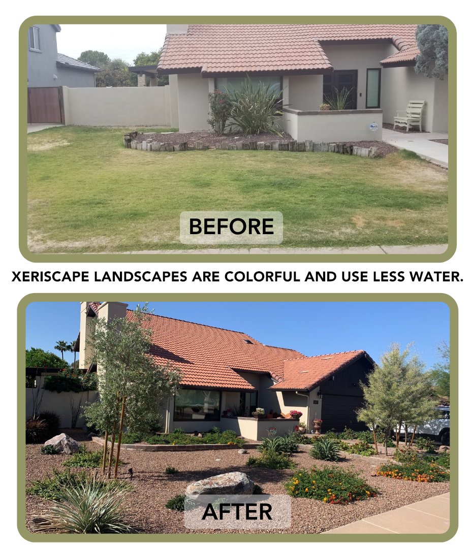 CITYOFMESA's tweet image. Remove 500 sq ft or more of established &amp;amp; living grass, replace it with low-water-use plants, &amp;amp; you may qualify for up to $575 through our Grass-to-Xeriscape Incentive Program. Learn more: my.mesaaz.gov/3sLc6Ag

Please note: Completed projects are not eligible to apply.