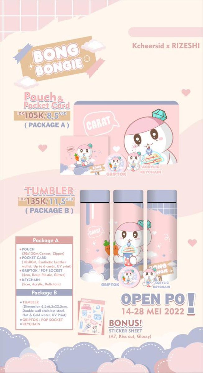 wonbillionGOs's tweet photo. [MY GO🇲🇾/ HELP RT]

✨ @kcheersid @rizeshi_'s Bongbongie Package ✨

🔚 May 27th, 8PM
💵 RM20~RM25*
*2nd payment is required for intl + local sf
⚠️ ETA end July from INA 🇮🇩

Refer thread for details of products 👇🏻

DM to order! 🛒 https://t.co/fBBjG2jRWh