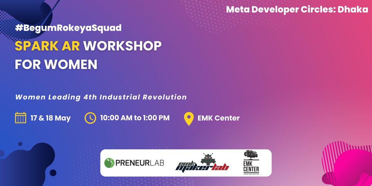 arifnezami's tweet photo. We are hosting a #SparkAR Workshop for #Women
Join in https://t.co/ilfEAlZaSx
#WomeninSTEM #DevC #PreneurLab @EMKCenter https://t.co/VBTLvozvlg