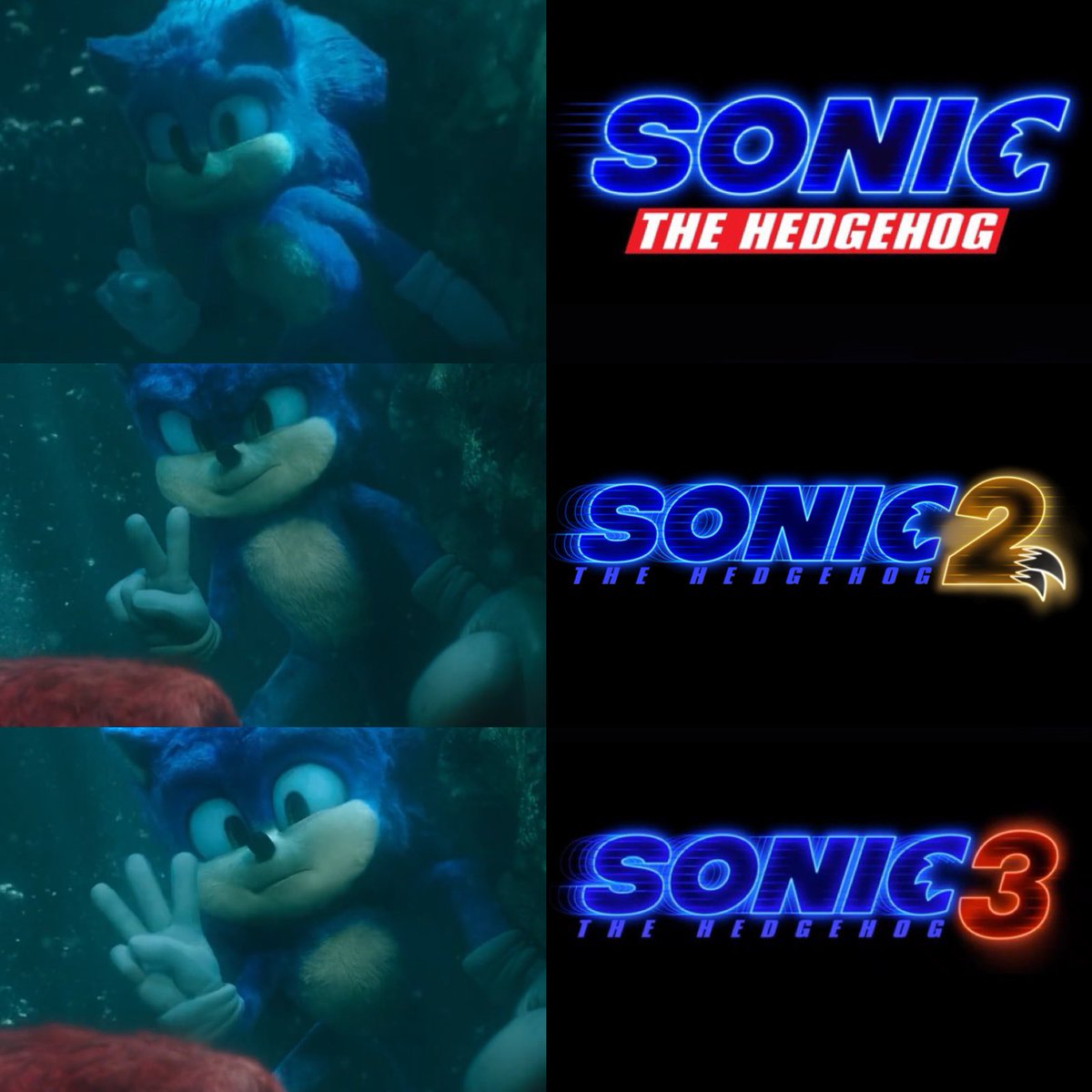 Cybrid101's tweet photo. Sonic Movie Trilogy. https://t.co/HMVpWNKgry