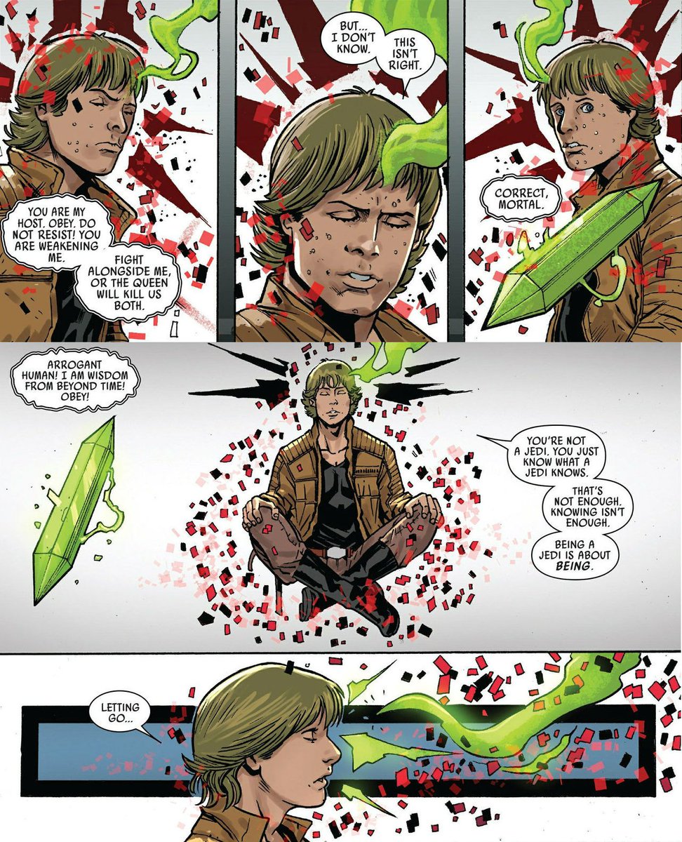 AllThingsJedi's tweet photo. "You're not a Jedi. You just know what a Jedi knows. That's not enough. Knowing isn't enough. Being a Jedi is about being. Letting go." --Luke Skywalker https://t.co/pd1HcORIA8