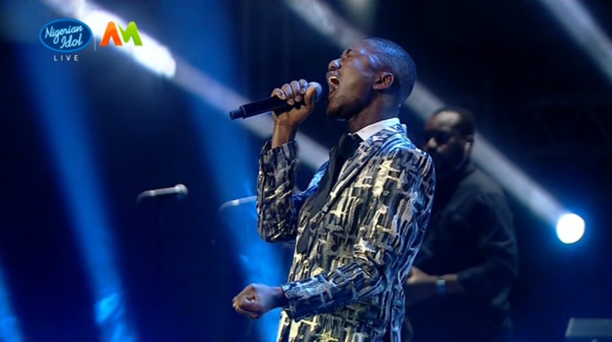 Nigerianidol's tweet photo. That was a beautiful performance to behold. Was it good enough to earn Progress the crown? Then click here 👉🏾 https://t.co/8DQWwnOlUT to Vote for him.🎤🎶 #NigerianIdol #TeamProgress https://t.co/QegyfUB3z6