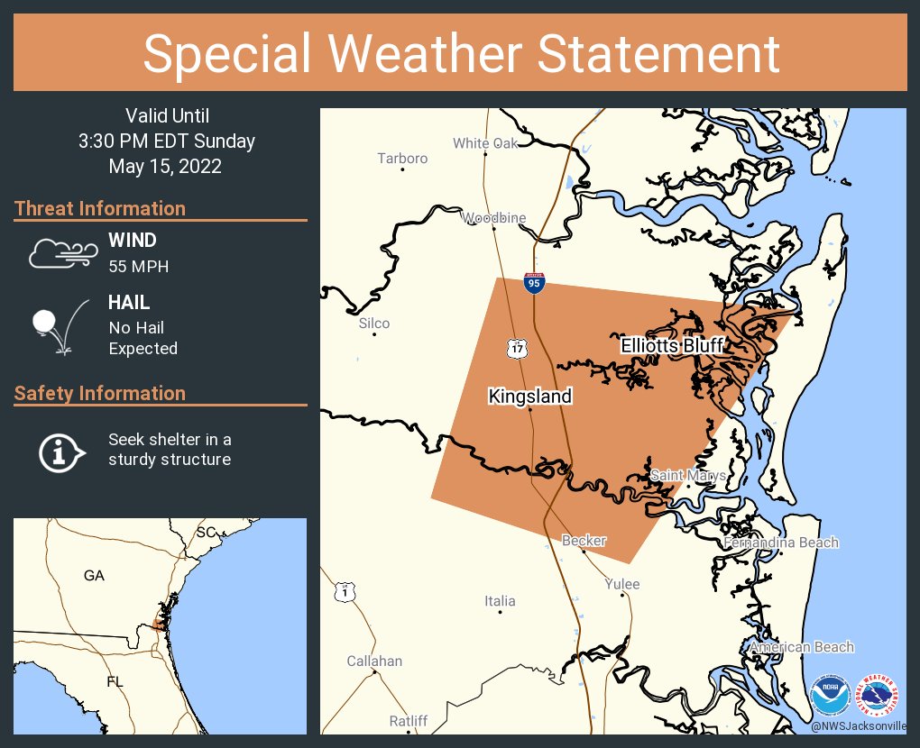NWS Jacksonville on Twitter "A special weather statement has been