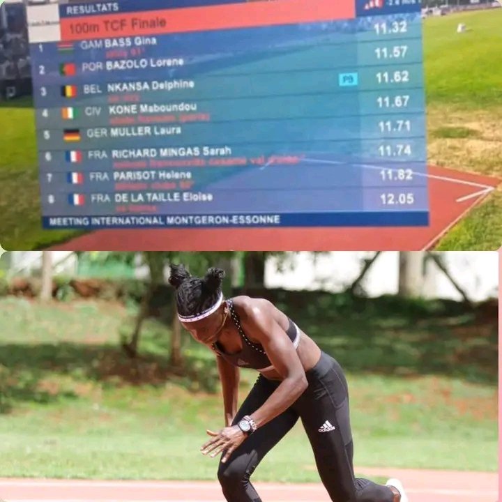 sanyangba's tweet photo. BREAKING news- The Gambia : Gina Bass of the Gambia competed today Sunday 15th may, 2022 in FRANCE 🇫🇷 and won a gold medal in the women's 100m.
Congratulations Gina we are proud of you. https://t.co/JwOmduSO17
