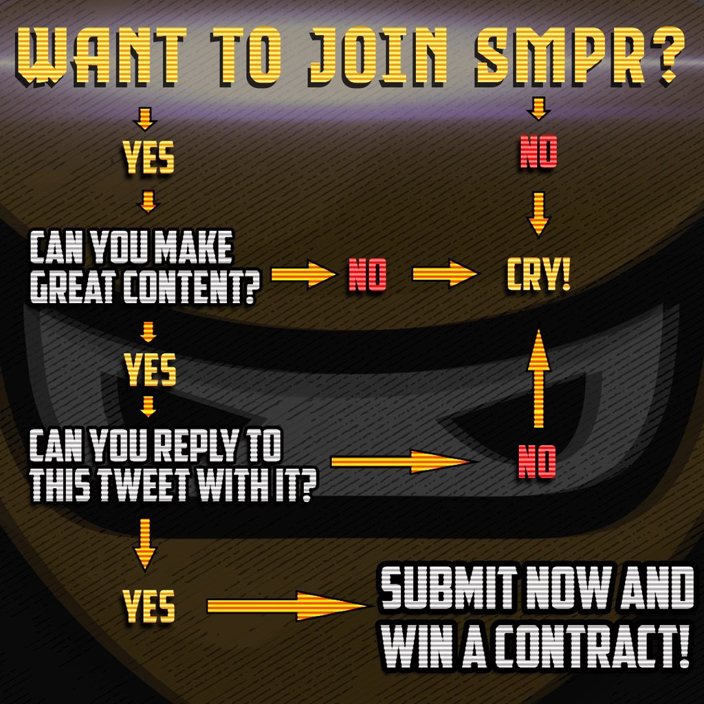 SMPR_esports's tweet photo. Take time out your day and change your life 

#JoinSMPR https://t.co/je6c3jyS4c