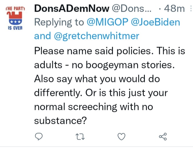 DonsADemNow's tweet photo. @SMSforMI51 I replied directly... Not holding my breath waiting for an answer. #GOPEmptyPromises https://t.co/0pEvvWAsZq