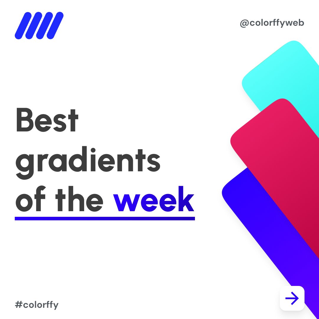 colorffy's tweet photo. Hey guys, want some color gradients inspiration? 
Then check out the latest post on Instagram.

Best gradients of the week ⤵️
https://t.co/u9WFySP0jb https://t.co/8Q0Pj8RYaP