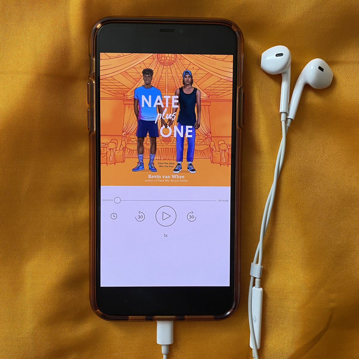 LLAudiobooks's tweet photo. #NatePlusOne is a joyous LGBTQ rom com about a summer of music, adventure, &amp; self-discovery in Johannesburg 🧡

Listen to the swoon-worthy YA story on audio, written by Kevin van Whye read by @andreonthemic 🎧: https://t.co/R3TPdgiz1K https://t.co/SNRRaNhvI9