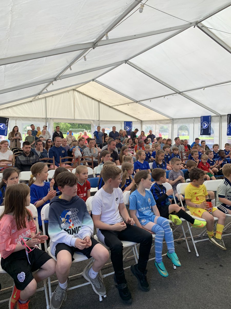 ElyRangersFC's tweet photo. We held our junior presentation yesterday with over 400 children attending three wonderful sessions - the pictures simply say it all with our seniors and youth handing out awards ALL DAY #oneclub #onepathway https://t.co/WbotPAtGnf