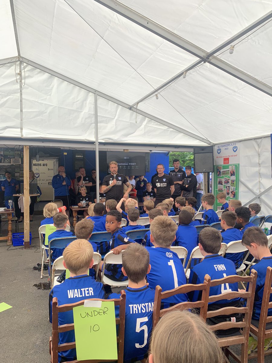 ElyRangersFC's tweet photo. We held our junior presentation yesterday with over 400 children attending three wonderful sessions - the pictures simply say it all with our seniors and youth handing out awards ALL DAY #oneclub #onepathway https://t.co/WbotPAtGnf