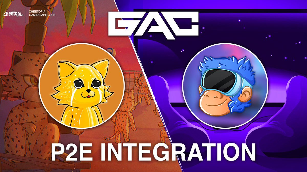 🚨 OFFICIAL PARTNER REVEAL 🚨

Cheetopia x GAC Partnership!

To celebrate we are giving away 1x Gen WL and 1x GAC pass:

1. Follow <a href="/CheetopiaNFT/">Cheetopia</a> <a href="/GamingApeClub/">Gaming Ape Club</a> <a href="/GAClandOfficial/">GACland</a> <a href="/NFTCheetah/">nftcheetah.eth</a> 
2. Like &amp; RT
3. Tag 3 Frens &amp; discord ID!

48hrs! 🎉