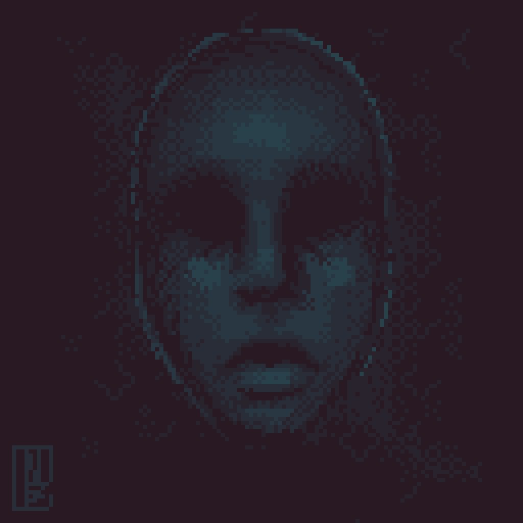 Scary face pixel art