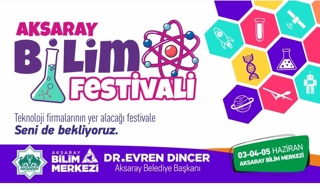 Aksaray Bilim Festivali Başlıyoooor...🧑🏻‍🚀🔭🔬🧪

👉YüzlerceBilim Çadırı 🎪
👉Onlarca Teknoloji Markası 🔖 
👉Birbirinden Farklı Bilimsel Etkinlikler 🤹‍♂️⚗️

🎉Bu gönderiyi Retweet yapan 3️⃣ kişiye "Mikroskop Seti 🔬" hediye ediyoruz. 🙋‍♂️
