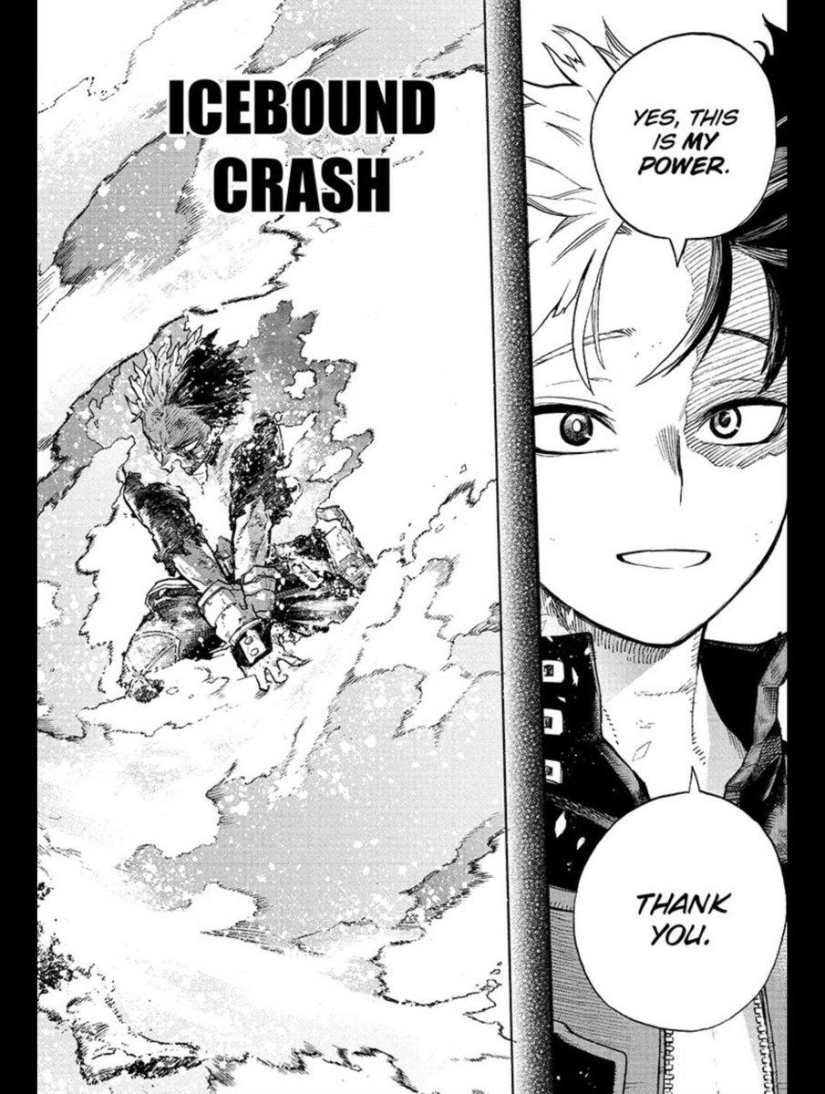 monomalovebot's tweet photo. #MHA352 on that note, the intensity of this page,,, this paneling decision was masterful! Both halves of shouto, the two effects of what Midoriya told him, both panels are such raw and important moments, im so emosh. Coming from a Deku stan, Todoroki’s arc CARRIED!!!!!! https://t.co/giiVXH4WpT