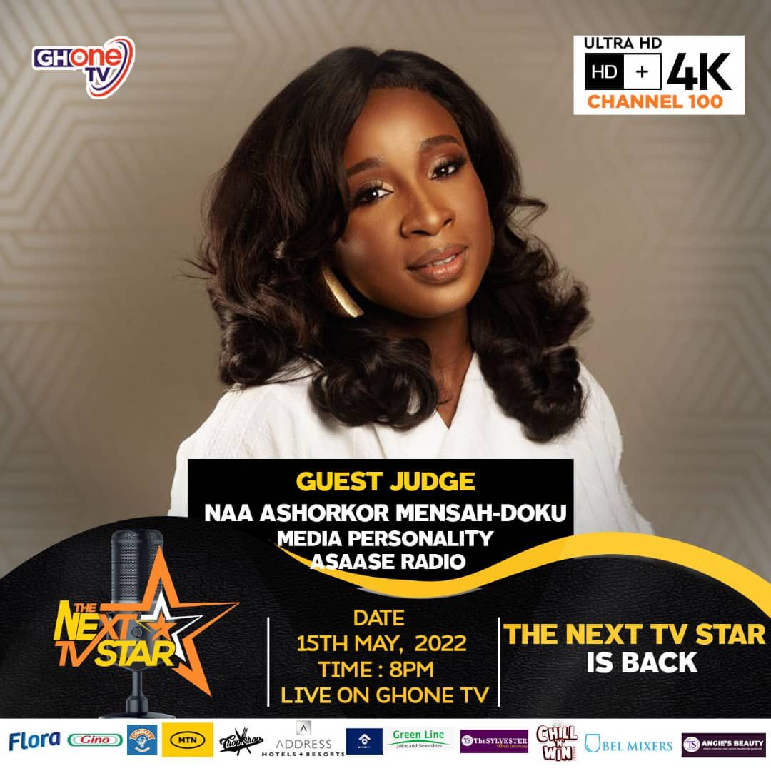 obrempong__'s tweet photo. Our guest judge for tonight is @Naa_Ashorkor
#TheNextTvStar https://t.co/mreCaNtm3W