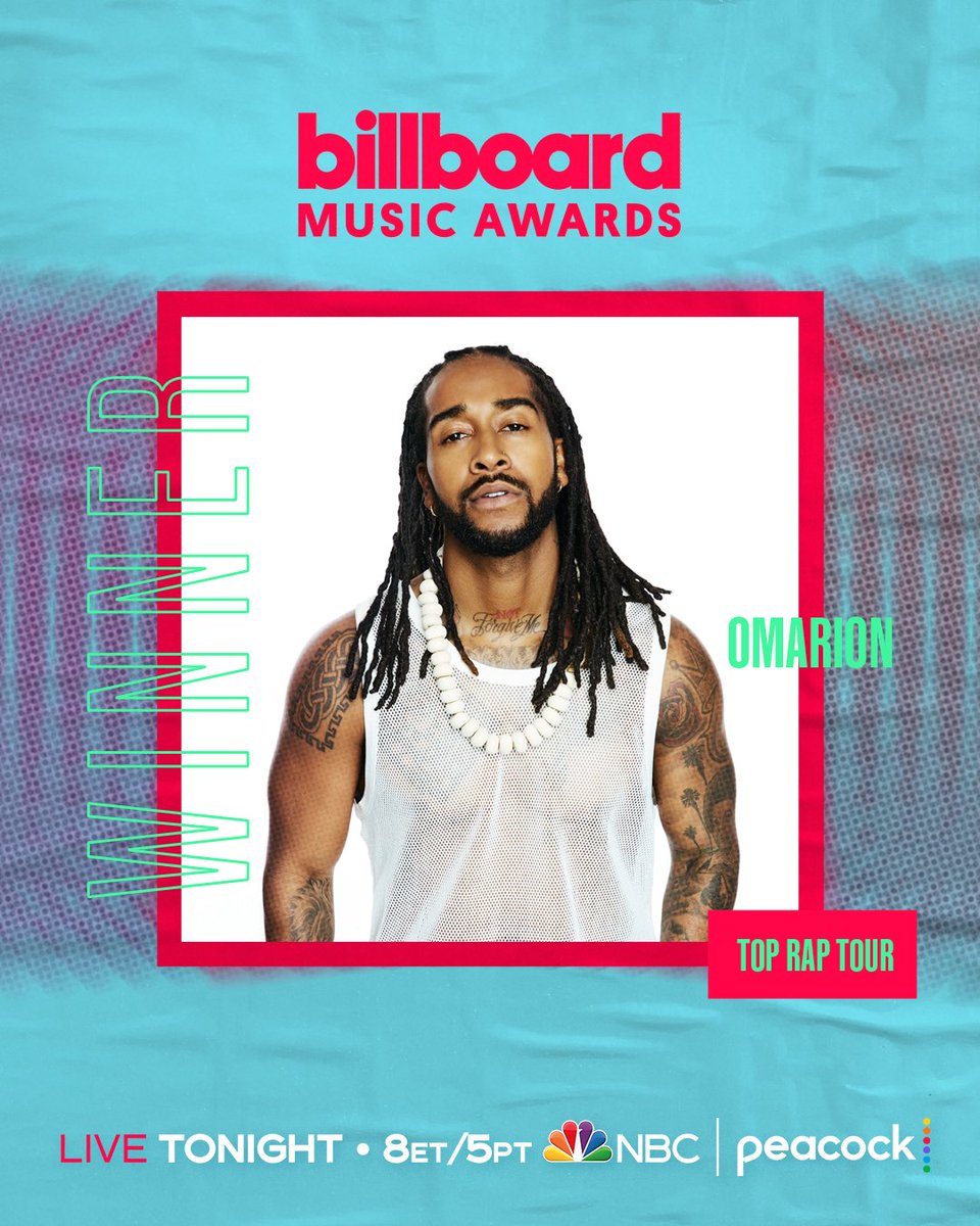 BBMAs's tweet photo. .@smoss and @Omarion are the winners of Top Rap Tour! #BBMAs https://t.co/nWQ8gmDAjz