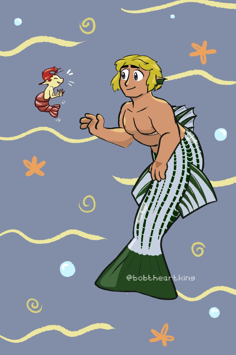 bobtheartking's tweet photo. mermaid lu man and his minish friend remari for mermay :] #LegendofZelda #HeroOfMen #LoZ https://t.co/dEWncMSgZU