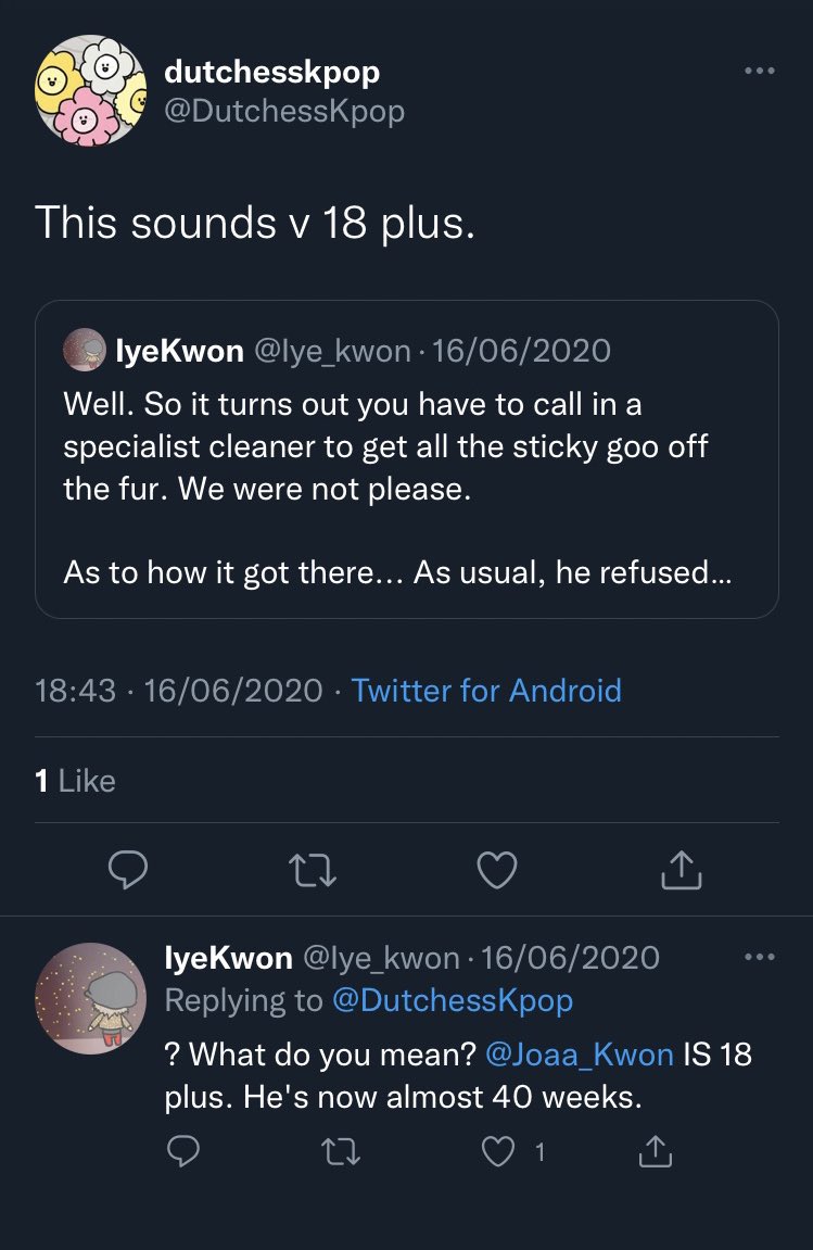 manonaswann's tweet photo. ⚠️🔞

It’s come to my attention that some of you aren’t aware of the ‘bodily fluids sticky goo fur’ tweets 💦 

Be aware that this is Dutchess talking to herself - she cosplays as Ji’s cats for GTop shipping purposes https://t.co/2iTGsxK627