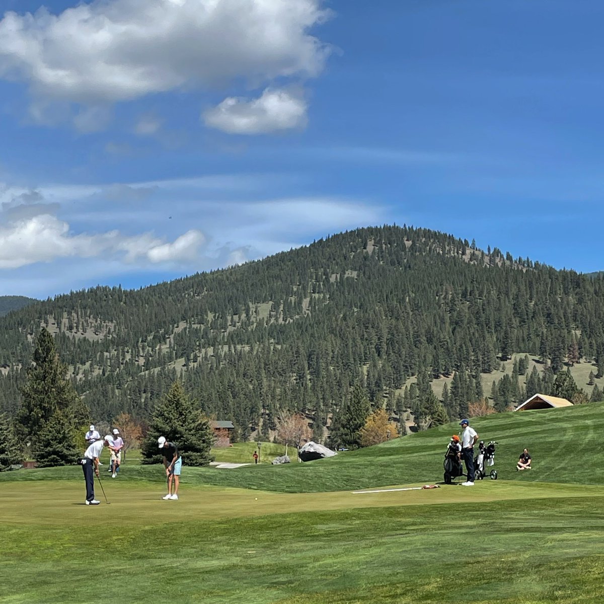 MontanaTechGolf's tweet photo. What a gorgeous day to be in Missoula watching some of the state and region’s best golfers in the FCG Montana event! Just out here looking for some #FutureDiggers!

#RollDiggs #TechGolf https://t.co/VfM9Ph1XeK