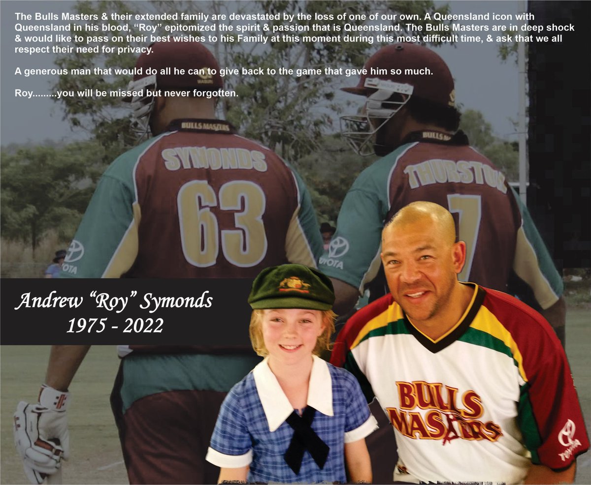 Absolutely gutted 💔 A sad day for the Bulls Masters community #RIPRoy #AndrewSymonds