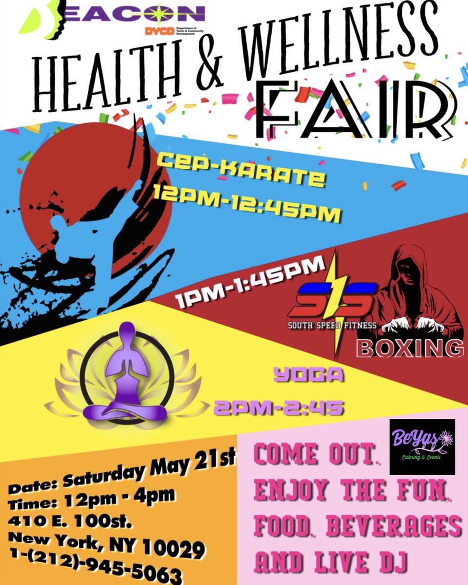 Join us Saturday May 21st for our 2nd annul health & wellness spring fair! We are also providing clothes for those who are in need along with food & snacks #southspeedfitness #eastharlem #nyc #newyorkcity